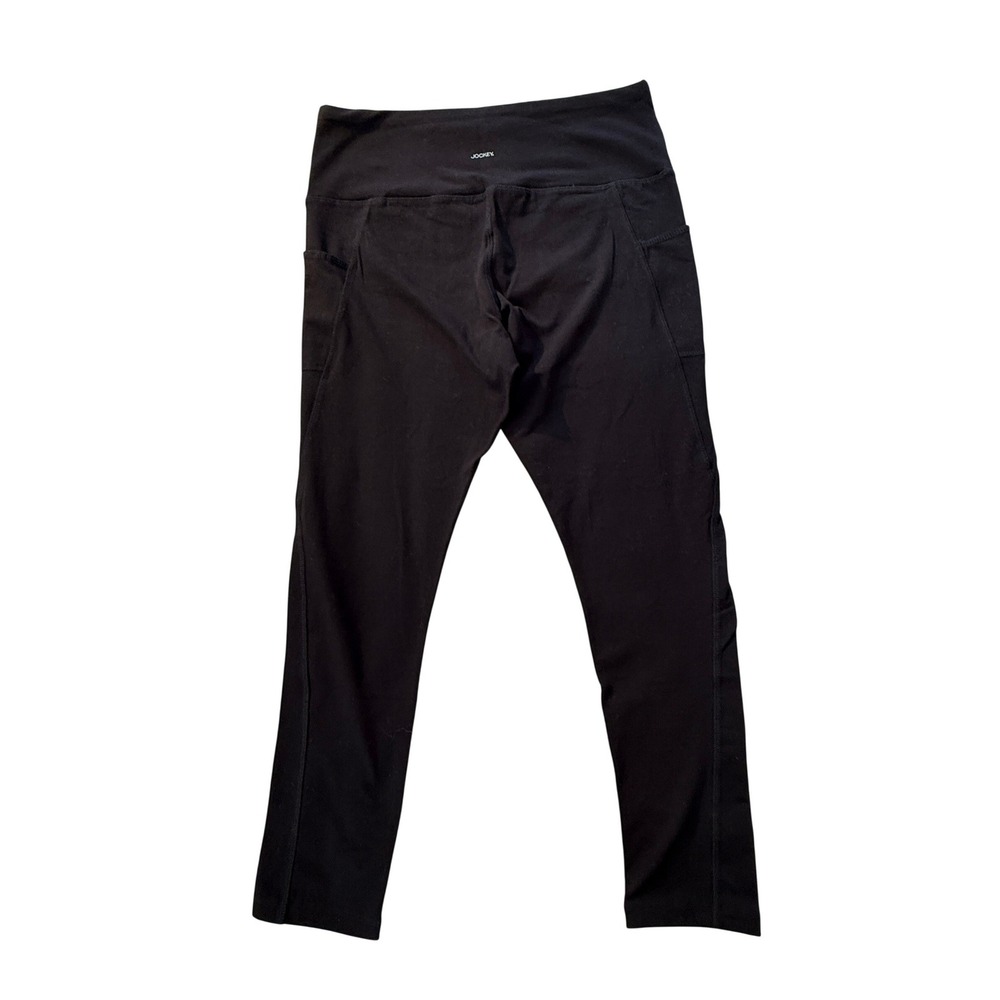 Jockey Leggings Women XL Black High Waisted Activewear Cropped with Pockets - Picture 2 of 6